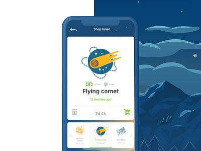 Quiz game app blue game icon illustration mobile night play sky space ui user interface ux