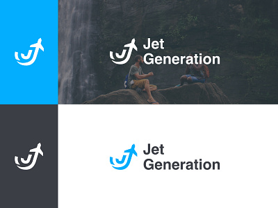 Jet Generation logo airplane branding design flat generation icon icons illustration jet logo logotype shot sketch travel typography ui vector web design