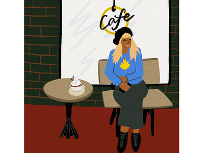 Coffee time adobe photoshop coffee funny time girl illustration procreate