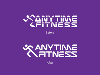 Anytime Fitness Rebrand bold branding fitness gym gymnastics health logo logo design negative space purple rebrand rebranding run workout
