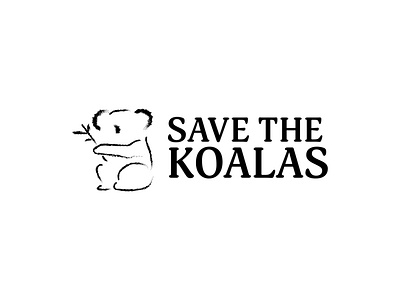 Save The Koalas animal australia bold branding design illustration koala koala bear koalas logo logo design negative space save the animals typography