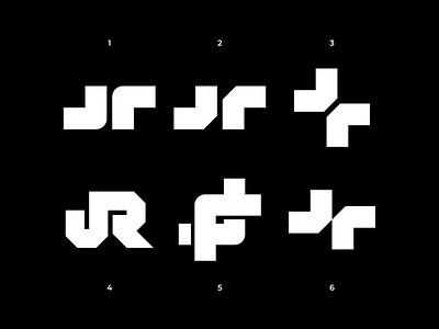 JR Monograms blackandwhite bold branding design jr logo logo design minimal monogram negative space typography vector