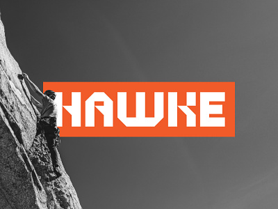 Hawke Climbing Gear bold branding climbing design logo logo design monogram mountain negative space orange vector