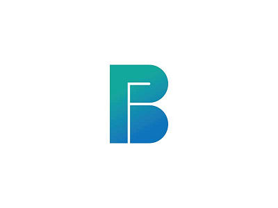 FB/BF Monogram blue design green logo monogram negative space