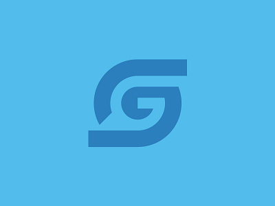 SG Monogram blue bold logo logo design monogram negative space
