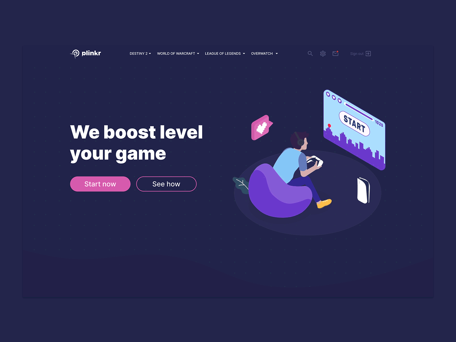 Gaming site animation animation after effects flat illustration ui vector