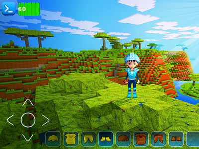 Girl in Diamond Armor, Jungle Biome & Bright Sun in Realmcraft build craft free minecraft game art game design games landscape minecraft building nature pixel art realmcraft