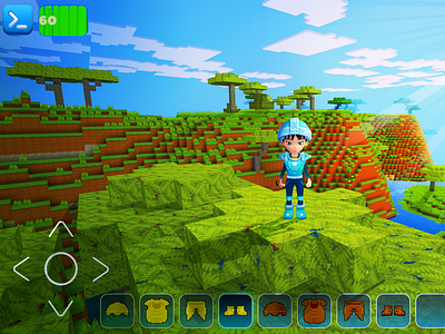 Girl in Diamond Armor, Jungle Biome & Bright Sun in Realmcraft