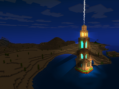 Oasis, Water Tower, Night in Desert, Best Things in Realmcraft