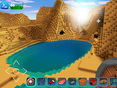 Hidden Oasis in Desert in RealmCraft Free Minecraft StyleGame