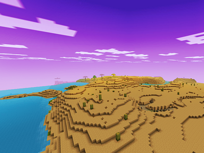 Desert Lake Under Purple Sky in RealmCraft Free Minecraft build craft free minecraft game art game design games landscape minecraft building nature pixel art realmcraft