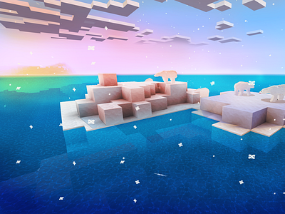 Amazing Snowy Biome & Cute Polar Bears in Free Minecraft Clone R