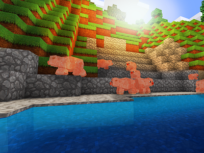 Isle of Pigs - Animal Mobs in RealmCraft Free Minecraft Clone