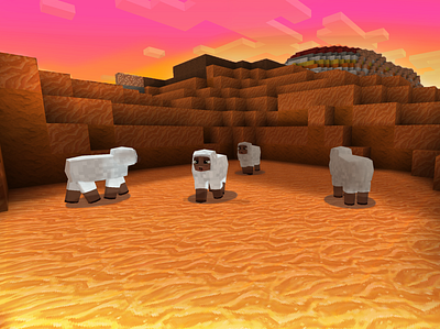 Cute White Sheep in Desert? RealmCraft - Free Minecraft StyleGam animals build craft design free minecraft game art game design games illustration landscape minecraft building nature pixel art realmcraft