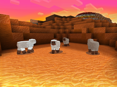 Cute White Sheep in Desert? RealmCraft - Free Minecraft StyleGam