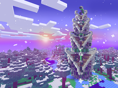 Colorful Christmas Tree in the Middle of Forest - RealmCraft build craft free minecraft game art game design games landscape minecraft building nature pixel art realmcraft