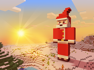 Adorable Santa Claus in RealmCraft Free Minecraft Style Game