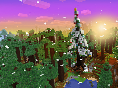 Winter Holiday Event,Christmas Tree in Realmcraft Free Minecraft build craft free minecraft game art game design games landscape minecraft building nature pixel art realmcraft