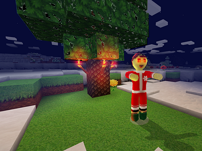 Zombie in Santa Klaus's Suit! Only in RealmCraft Free Minecraft