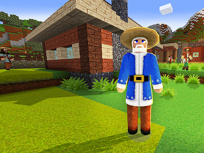 Wandering Trader in Santa's Costume in Realmcraft Free Minecraft