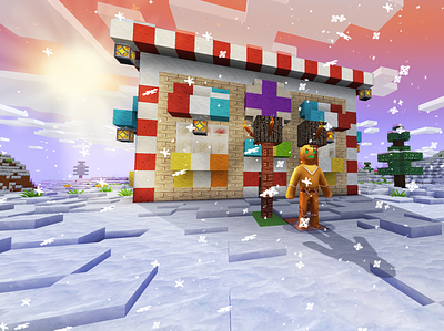 Amazing Christmas House for Gingerbread in RealmCraft animals build craft design free minecraft game art game design games landscape minecraft minecraft building mobs nature pixel art realmcraft
