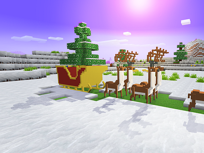 Rudolph Deer, Santa's Carriage, - Happy New Year with Realmcraft animals build craft design free minecraft game art game design games landscape minecraft minecraft building nature pixel art realmcraft