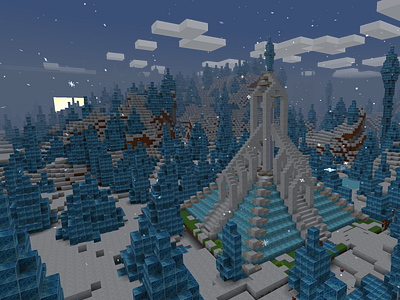 ❄️ Castle Made of Ice in RealmCraft ❄️ Free Minecraft Style Game