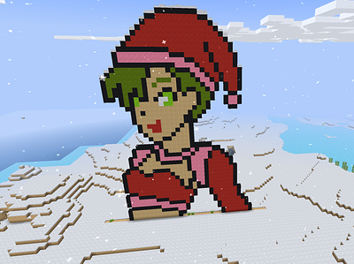 Cute Pixel Girl with Green Hair in RealmCraft Free Minecraft build craft free minecraft game art game design games landscape minecraft minecraft building nature pixel art realmcraft