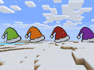 Colored Santa Hats - All Your Favorite Colors in RealmCraft Free build craft free minecraft game art game design games landscape minecraft minecraft building nature pixel art realmcraft