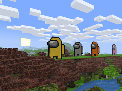 The Gang of Impostors! Building Ideas in RealmCraft Free among us build craft free minecraft game art game design games landscape minecraft minecraft building nature pixel art realmcraft
