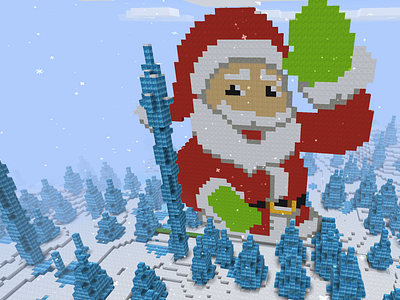 Happy Santa, Cute Green Gloves in RealmCraft Free Minecraft