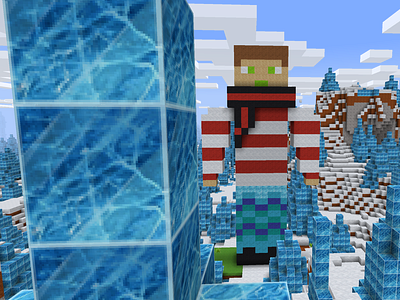 Cute Pixel Boy in Christmas Scarf ||  RealmCraft Free Minecraft