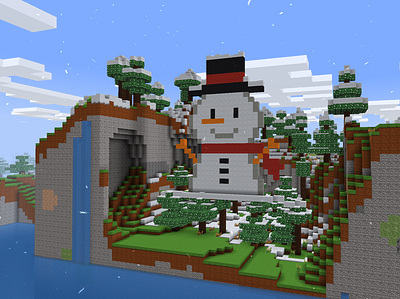 Don't cry, Snowman Easy Build Ideas in RealmCraft Free Minecraft build craft free minecraft game art game design games landscape minecraft minecraft building nature pixel art realmcraft
