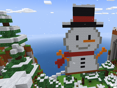 Adorbs Snowman in Cute Scarf is Waiting for U in RealmCraft build craft free minecraft game art game design games landscape minecraft minecraft building nature pixel art realmcraft