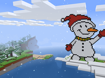 Pixelated Snowman Greets You in ✨RealmCraft✨Free Minecraft Clone build craft design free minecraft game art game design games landscape minecraft minecraft building nature pixel art realmcraft