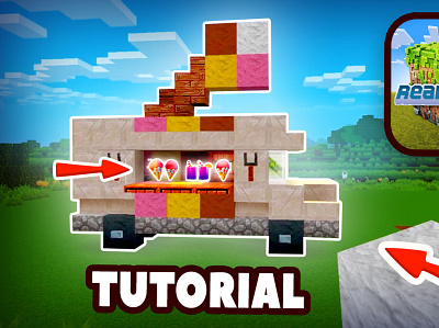 Cars Building Minecraft Tutorials: Ice Cream Truck || RealmCraft build craft design free minecraft game art game design games landscape minecraft minecraft building nature pixel art realmcraft