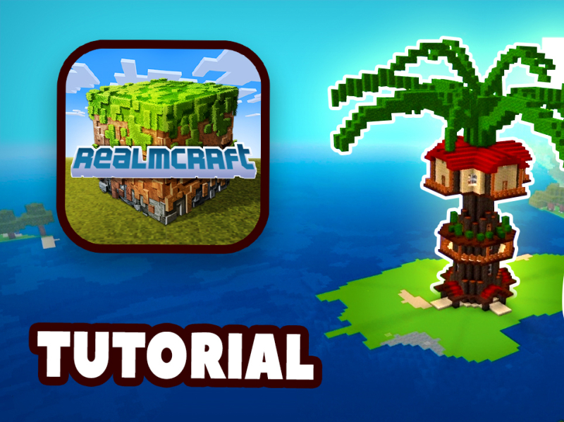 WOW 🔥 Huge & cool palm tree house || Realmcraft Free Minecraft by ...