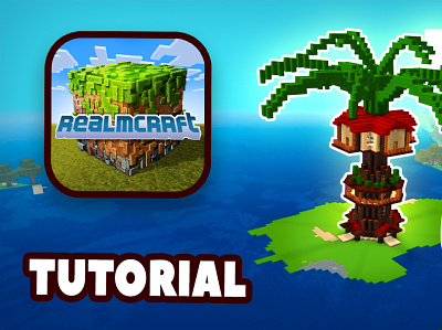WOW 🔥 Huge & cool palm tree house || Realmcraft Free Minecraft build craft design free minecraft game art game design games landscape minecraft minecraft building nature pixel art realmcraft