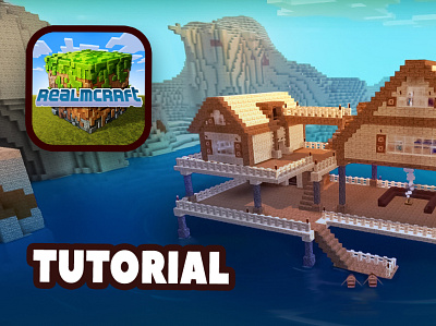 Secret house on water #minecrafttutorial​ in Realmcraft Game build craft free minecraft game art game design games landscape minecraft minecraft building nature pixel art realmcraft