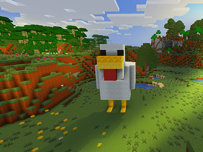 Pixel Animals White Duck #minecrafttutorial Build in RealmCraft