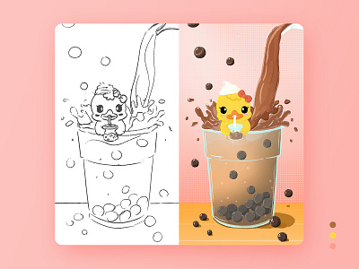 LT DUCK | Bubble tea design illustration