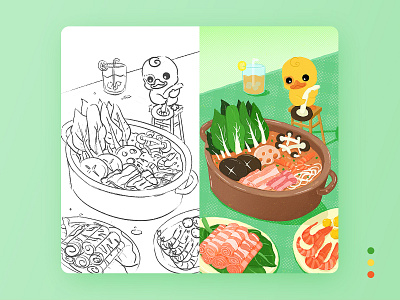 LT DUCK | Hot Pot design illustration