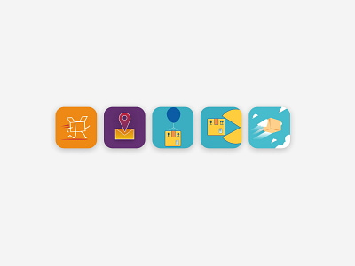 Icons for Package tracker app app branding design flat icon ui ux web