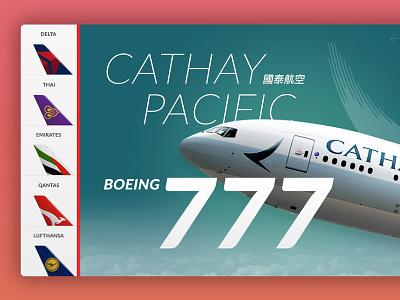 Cathay Pacific Boeing 777 aircraft airlines aviation ui user interface