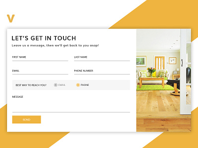 Simple and user friendly Contact Form (Popup) clean contact contact form contact page design email photoshop ui uidesign ux web yellow