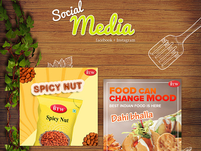 Social Media advertising banners advertising banner branding branding design design dribbble facebook facebook banner food graphic indian instagram social media typography