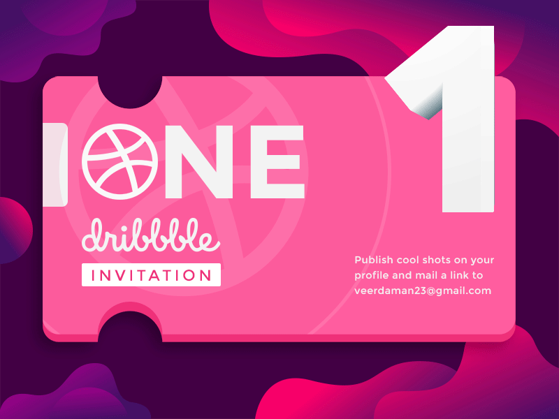 One Dribbble Invite animation design draft dribbble dribbble invite gif giveaway invitaion logo member motion one player