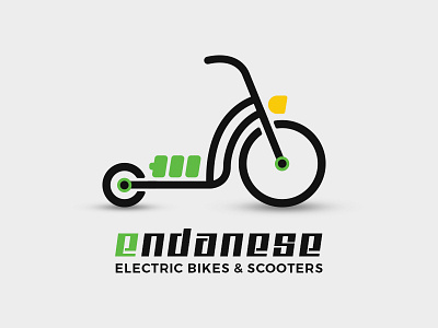 Logo for Electric Scooter & Bike battery bike branding design eco electric electric bike electric scooter graphic green icon illustration logo scooter typography vector