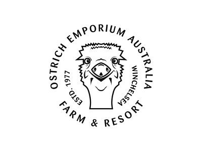 Ostrich Badge Logo Design badge badgedesign branding circle logo circular logo design facelogo farm flat graphic logo ostrich typography vector