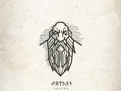Jotunn folklore giant linework logo mythology